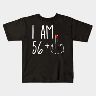 Vintage 57th Birthday I Am 56 Plus 1 Middle Finger Kids T-Shirt